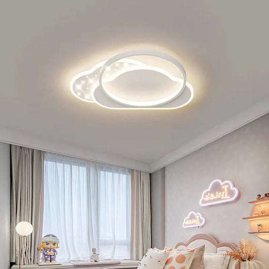 Lustra LED cu telecomanda NUVIA 72W, Nor, lumina Rece/Calda/Neutra, Dimabila, Alb