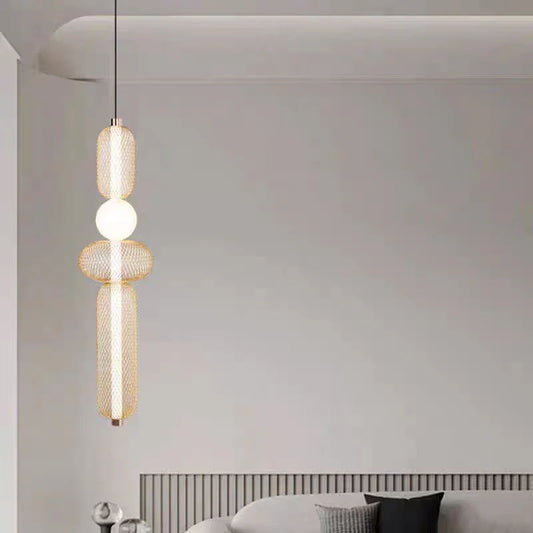 Lustra LED Suspendata LM551/4GD, 24W, Lumina 3000/4000/6000K, Auriu, Inaltime Reglabila