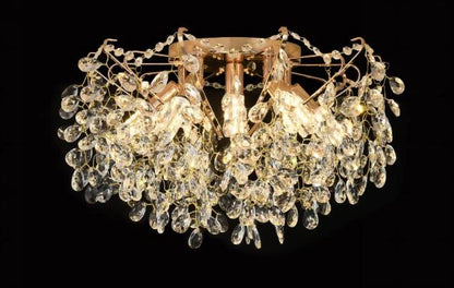 Candelabru Cristal CC9334/6FGD, 6x E14, Diametru 49cm, Auriu