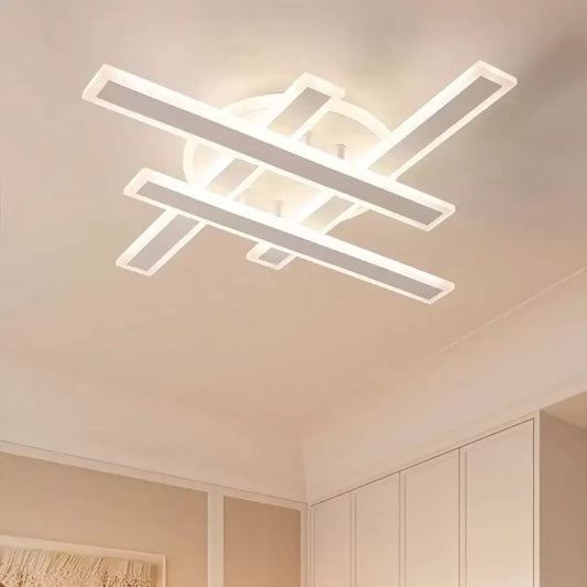 Lustra LED cu telecomanda SHAWN, Liniara, 85W, lumina Rece/Calda/Neutra, Dimabila, Alb