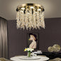 Candelabru LED Cristal LLC213/550GD Rotund, 30W, Lumina Rece/Calda/Neutra, Cristale, Auriu Lucios