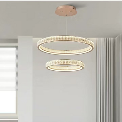 Candelabru Cristal, Kensington Magno, 75W, Auriu, 3 elemente, Inaltime reglabila, Lumina Calda/Rece/Neutra