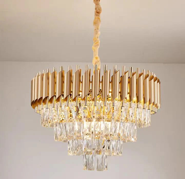 Candelabru Cristal VERSAILLES Magno 8x E14, Diametru 60cm, Auriu, Inaltime Reglabila
