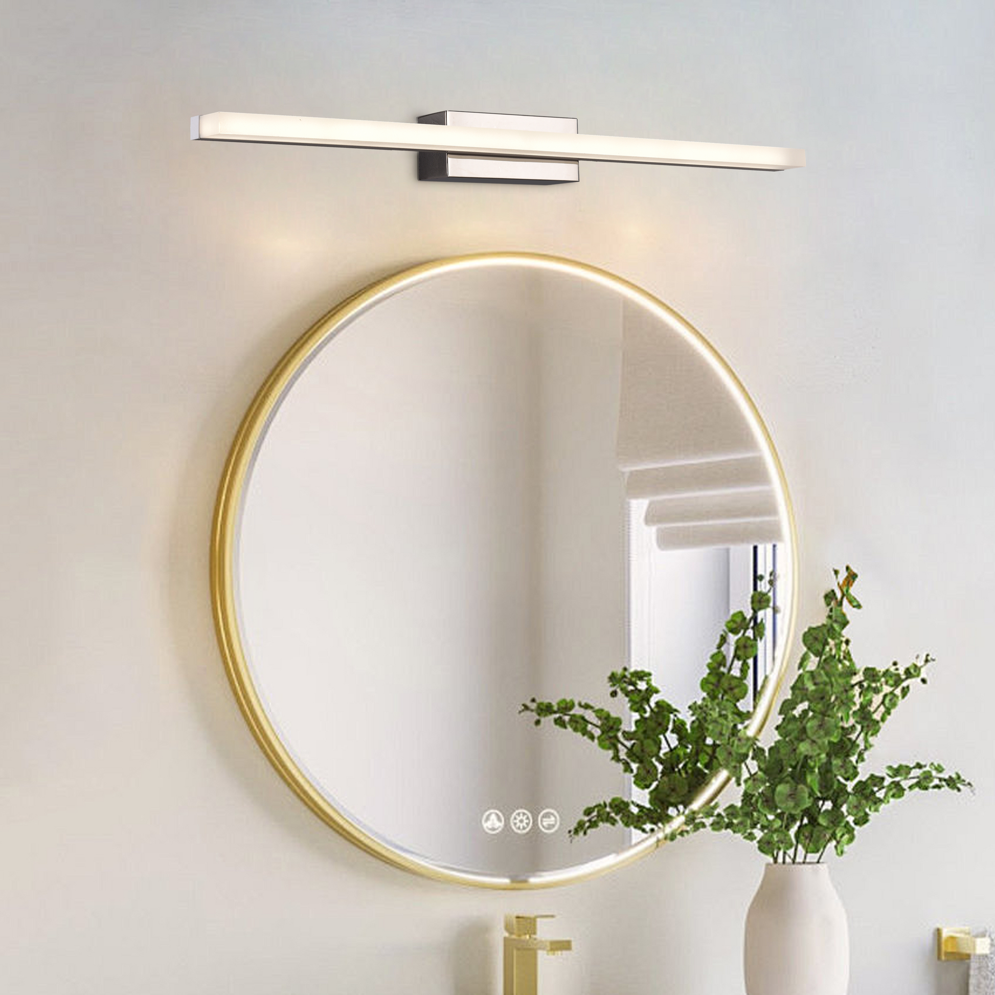 Aplica LED de Baie, COMO, 8W, liniara, lumina Neutra, Negru – aplică LED, culoare neagră – RegalStore, iluminat interior