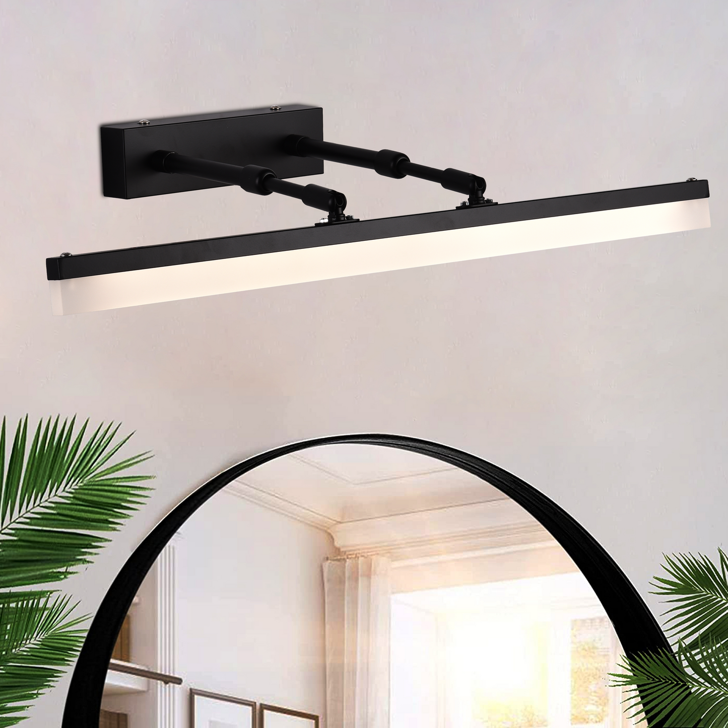 Aplica LED de Baie, MALAWI, 7W, liniara, lumina Neutra, Negru – aplică LED, culoare neagră – RegalStore, iluminat interi