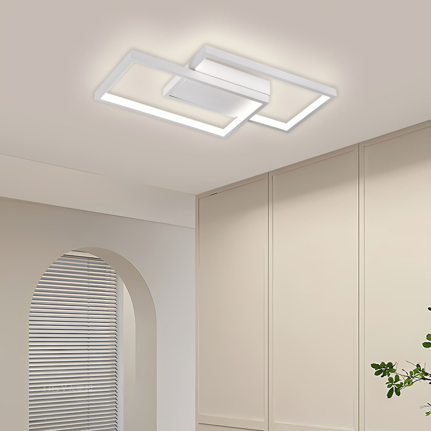 Lustra LED Ami cu Telecomanda, 62W, Alb, Acril, Dimabila