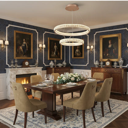 Candelabru Cristal, Kensington Magno, 75W, Auriu, 3 elemente, Inaltime reglabila, Lumina Calda/Rece/Neutra