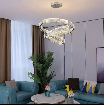 Lustra LED LLC130/3CH, Cristal si Metal, 120W, 3 Cerucir, Dimabila, Inaltime Reglabila, Lumina Rece/Calda/Neutra, Iluminat Luxos