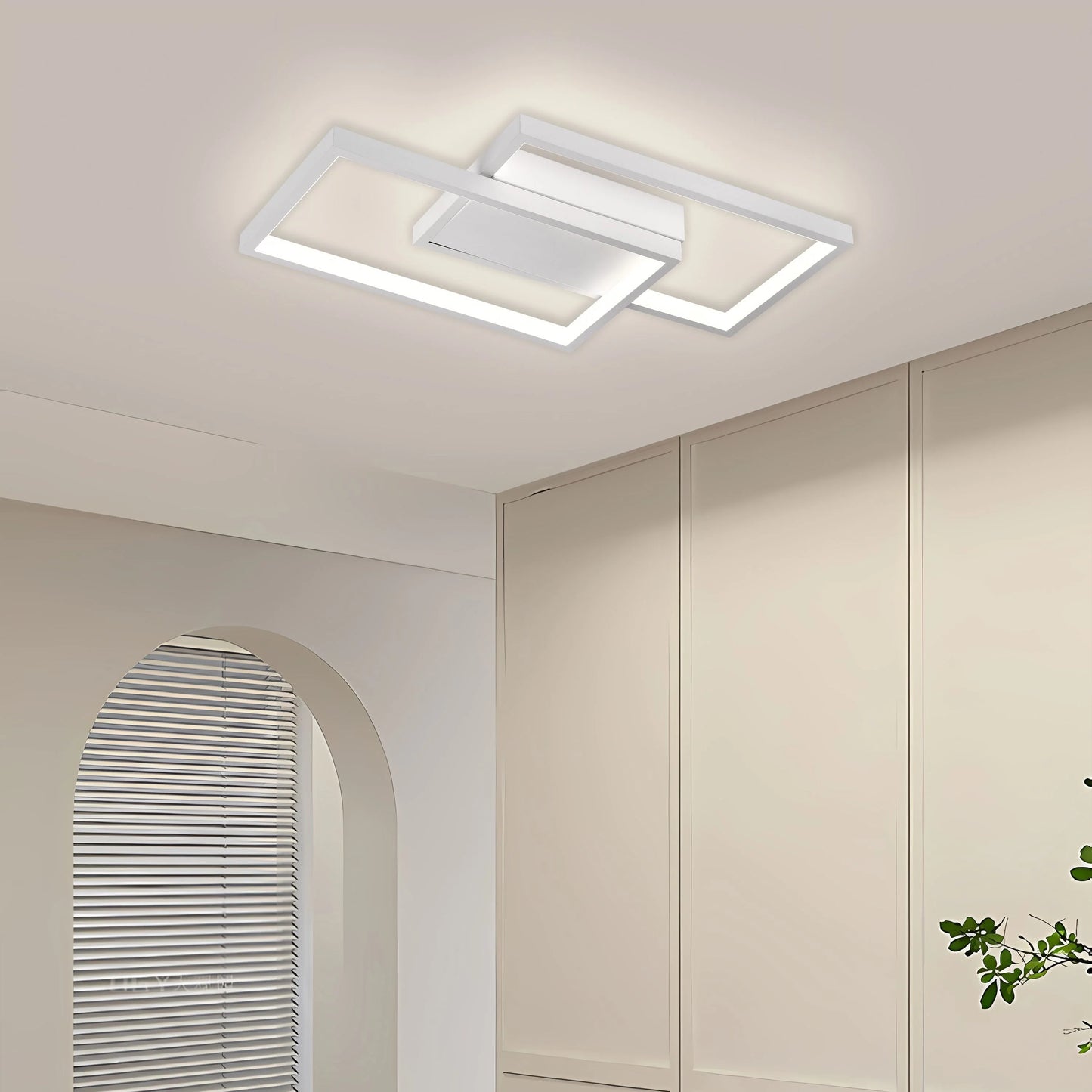 Lustra LED Ami cu Telecomanda, 62W, Alb, Acril, Dimabila