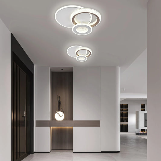 Lustra LED NYXORA 45W, 3 Cercuri, lumina Rece/Calda/Neutra, Negru