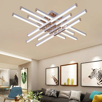 Lustra LED cu Telecomanda LT178/8WH, 98W, 8 Elemente, Lumina Rece/Clada/Neutra, Dimabila, Alb