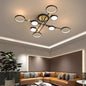 Lustra LED cu Telecomnda LT721/8BK+GD, 45W, 8 Elemente, Lumina Calda/Rece/Neutra, Dimabila, Negru/Auriu