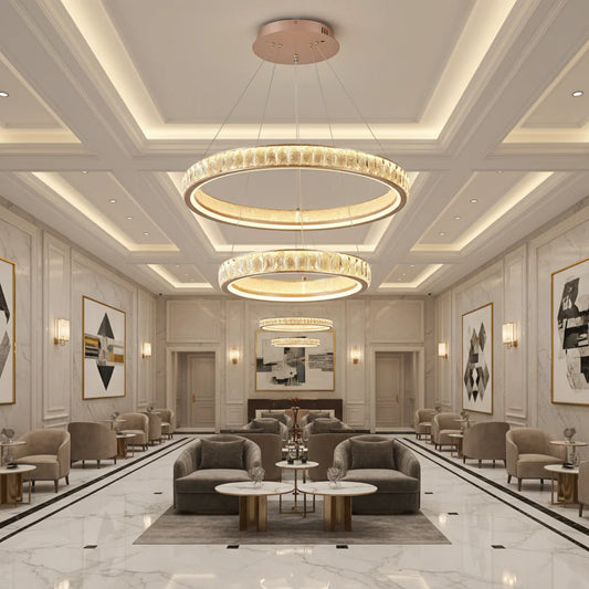 Candelabru Cristal, Kensington Magno, 75W, Auriu, 3 elemente, Inaltime reglabila, Lumina Calda/Rece/Neutra
