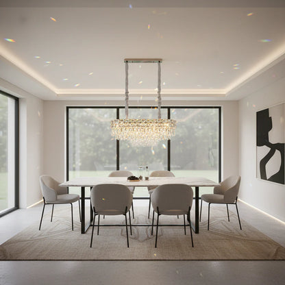 Candelabru Cristal LUCENT Regalis 28xE14, 85x35 cm, Auriu, Inaltime Reglabila, Metal si Cristal