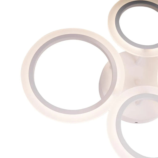 Lustra LED cu telecomanda BETTY, 44W, 4 Cercuri, lumina Rece/Calda/Neutra, Dimabila, Alb