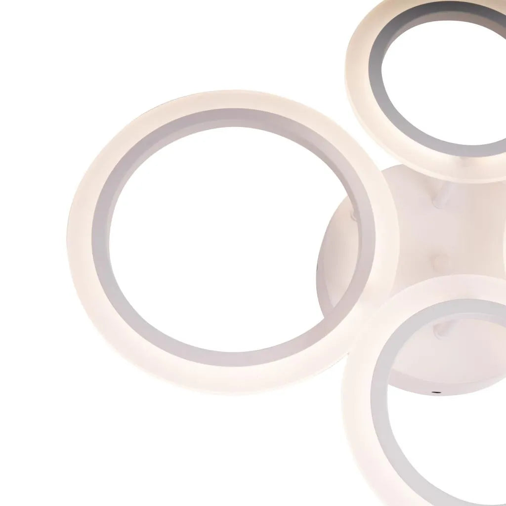 Lustra LED Telecomanda 44W Alb BETTY - 4 Cercuri, Dimabila, Lumina Rece/Calda/Neutra