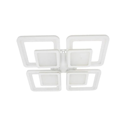 Lustra LED cu Telecomanda SUSAN, 77W, 4 Patrate, lumina Rece/Calda/Neutra, Dimabila, Alb