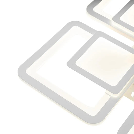 Lustra LED cu Telecomanda SUSAN, 77W, 4 Patrate, lumina Rece/Calda/Neutra, Dimabila, Alb – lustră LED, culoare albă, cu