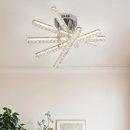 Lustra LED cu telecomanda LUELLA, 68W, Liniara, lumina Rece/Calda/Neutra, Dimabila, Argintiu