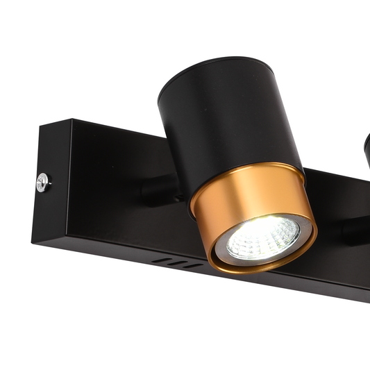 Proiector LED cu 4xGU10 Proiectoare, 3000K/4000K/6000K, Auriu, Metal si Acril