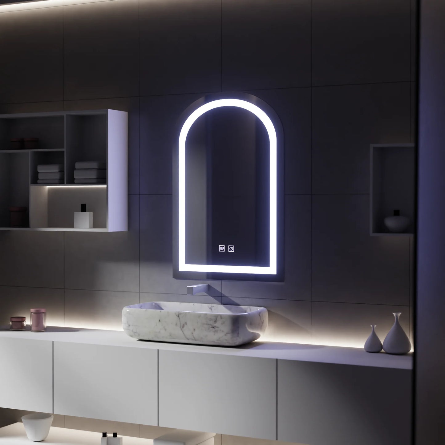 Oglinda LED Touch cu Functie Dezaburire, 80x50cm