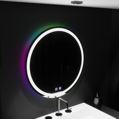 Oglinda LED Rotunda 60cm, Spectrum Touch, RGB, Sistem Dezaburire