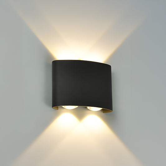 Aplica LED de Exterior si Interior, 4 Surse x 1W, IP65, ABS, Negru, 3000K – aplică LED, culoare neagră – RegalStore, ilu