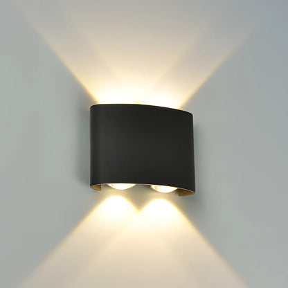 Aplica LED de Exterior si Interior, 4 Surse x 1W, IP65, ABS, Negru, 3000K