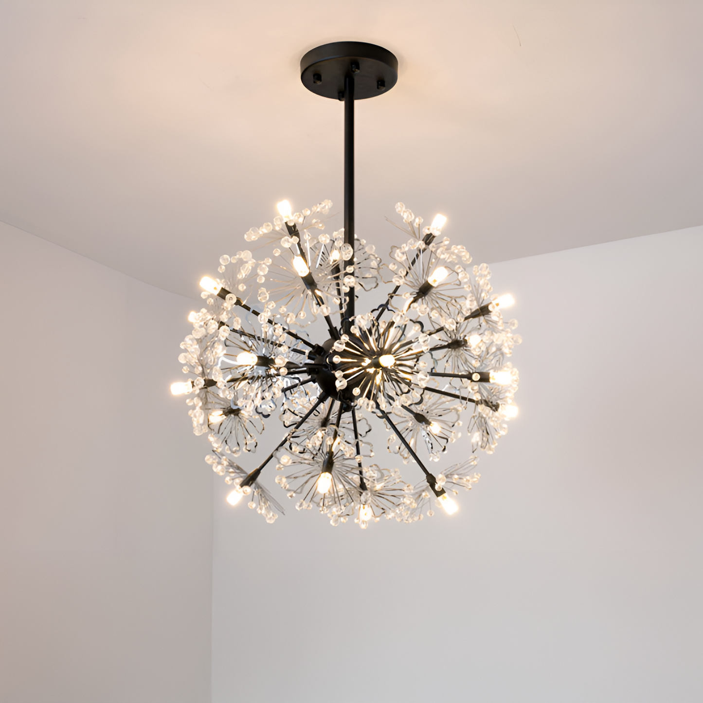 Candelabru Cristal PETERHOF Eleganza, 18x G4, Diametru 49cm, 18XG4, Negru – culoare neagră, 49 cm – RegalStore, iluminat