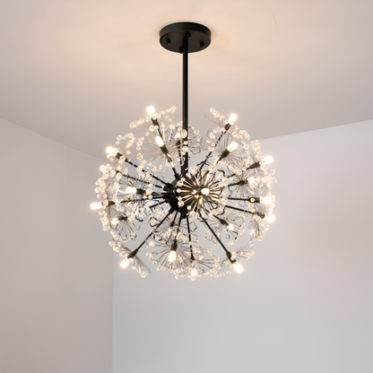 Candelabru Cristal PETERHOF Eleganza, 18x G4, Diametru 49cm, 18XG4, Negru – culoare neagră, 49 cm – RegalStore, iluminat