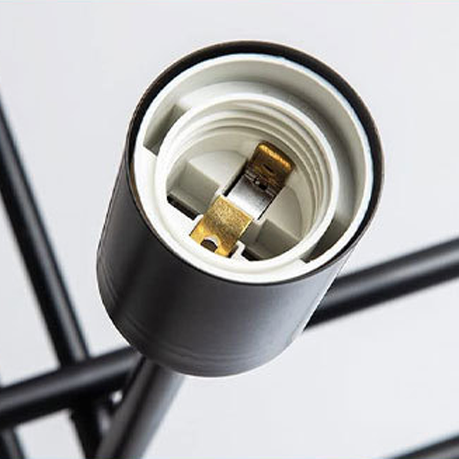 Lustra Modernist Octa 8, 8x E27, Negru, Design Modern – lustră LED, culoare neagră, design modern – RegalStore, iluminat