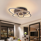 Lustra LED cu telecomanda GENTIANA, 75W, 3 Elipse, lumina Rece/Calda/Neutra, Dimabila, Negru