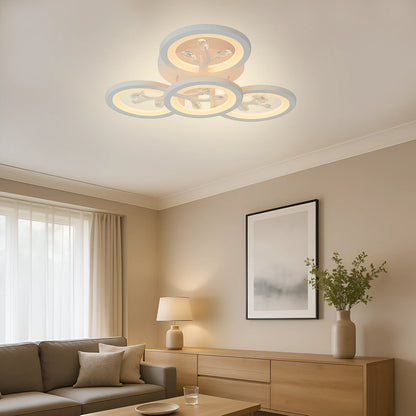 Lustra LED cu Telecomanda DAISY ,3 Elemente, 47W, Lumina Rece/Calda/Neutra, Dimabila, Alb cu Cristal