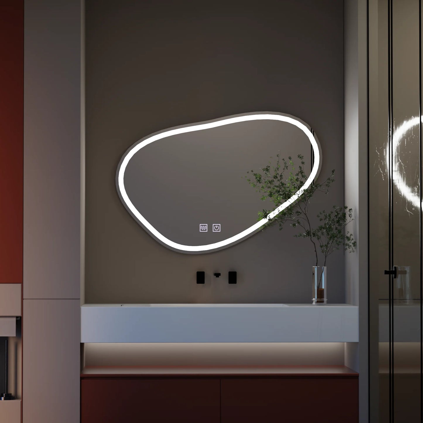 Oglinda LED Touch Quassare, Sistem Dezaburire 90x65 cm