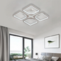 Lustra LED cu Telecomanda, ZOE, 4 Patrate, 52W, Lumina Rece/Calda/Neutra, Dimabila, Alb
