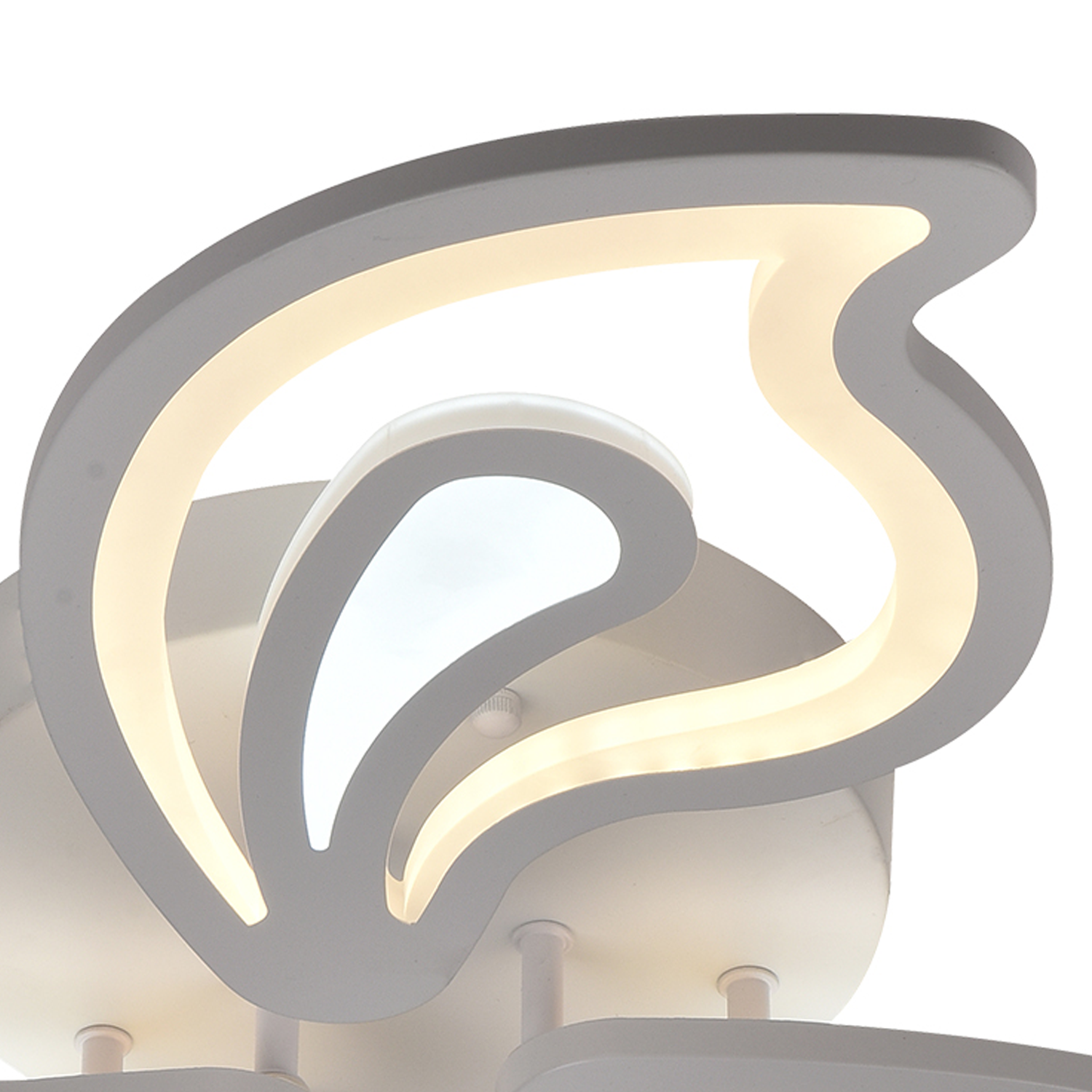 Lustra LED cu telecomanda GLORIOSA, 150W, 5 Petale, lumina Rece/Calda/Neutra, Dimabila, Alb