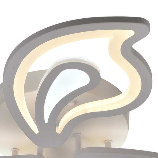 Lustra LED cu telecomanda GLORIOSA, 150W, 5 Petale, lumina Rece/Calda/Neutra, Dimabila, Alb