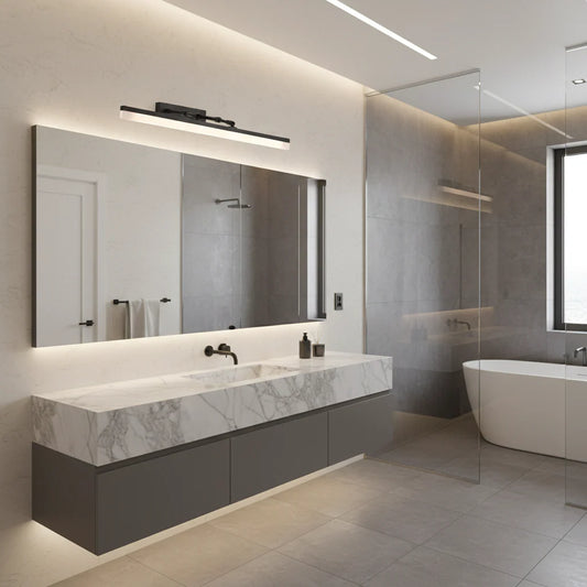 Aplica LED de Baie, MALAWI, 7W, liniara, lumina Neutra, Negru