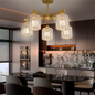 Lustra Clasica Moderna LC110/5GD cu Cristal, 5xE27, Auriu, Metal si Cristal