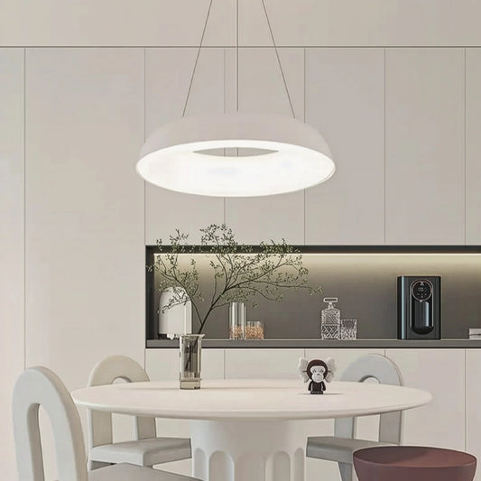 Lustra LED suspendata cu Telecomanda CHIARA, 37W, Lumina Rece/Calda/Neutra, Dimabila, Alb