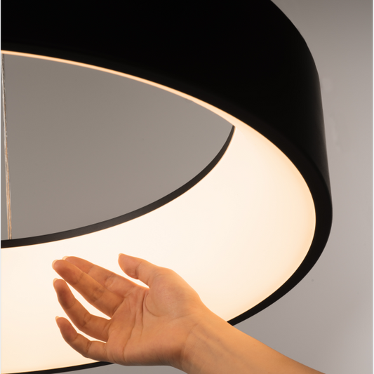 Lustra LED suspendata cu Telecomanda CHIARA, 37W, Lumina Rece/Calda/Neutra, Dimabila, Negru