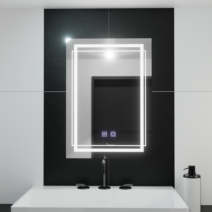 Oglinda LED Rectangulara, 50x70cm, Koven Touch, Sistem Dezaburire,Dimabila – RegalStore