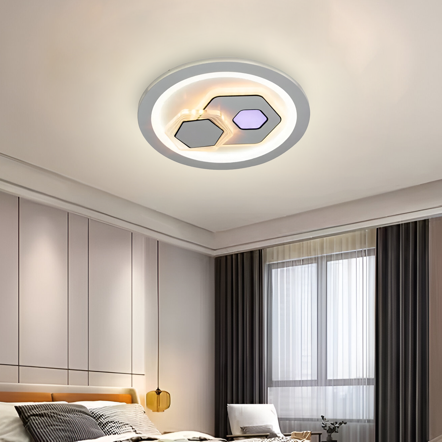 Lustra LED KATHLEEN, 16W, lumina Calda/Neutra/RGB, Alb