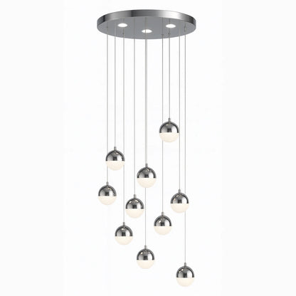 Pendul LED Jeremias cu Telecomanda, 132W, 2.4GHz, Dimabila, Metal, Crom