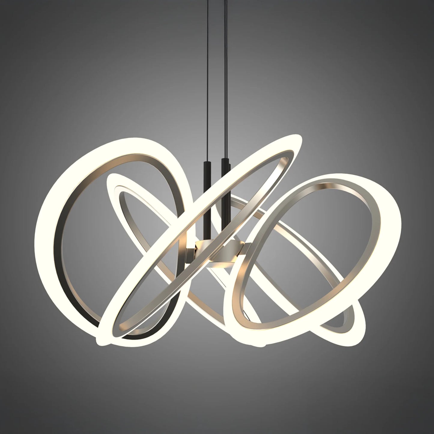 Lustra LED suspendata cu Telecomanda RIMINI 85W, 5 Elemente, lumina Rece/Calda/Neutra, Dimabila, Auriu