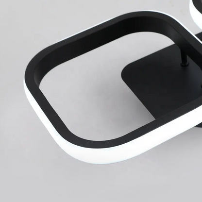 Lustra LED VERTEX GRID, 16W, 2 Patrate, lumina Rece/Calda/Neutra, Negru