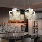 Candelabru Cristal LED 30W, CC370/500CH, Diametru 49cm, Crom Lucios, Inaltime Reglabila