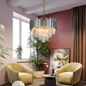 Candelabru Cristal BLOIS Eleganza 8xE14, Diametru 49cm, Argintiu, Inaltime Reglabila – culoare argintie, 49 cm – RegalSt