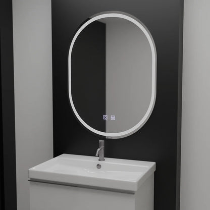 Oglinda LED Ovala, 50x100cm, Velara Touch, Sistem Dezaburire, Dimabila