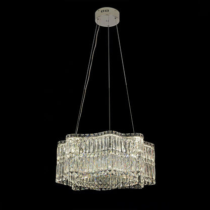 Candelabru Cristal LED cu Telecomanda Regalis, Lungime 58cm, Crom Lucios, Inaltime Reglabila
